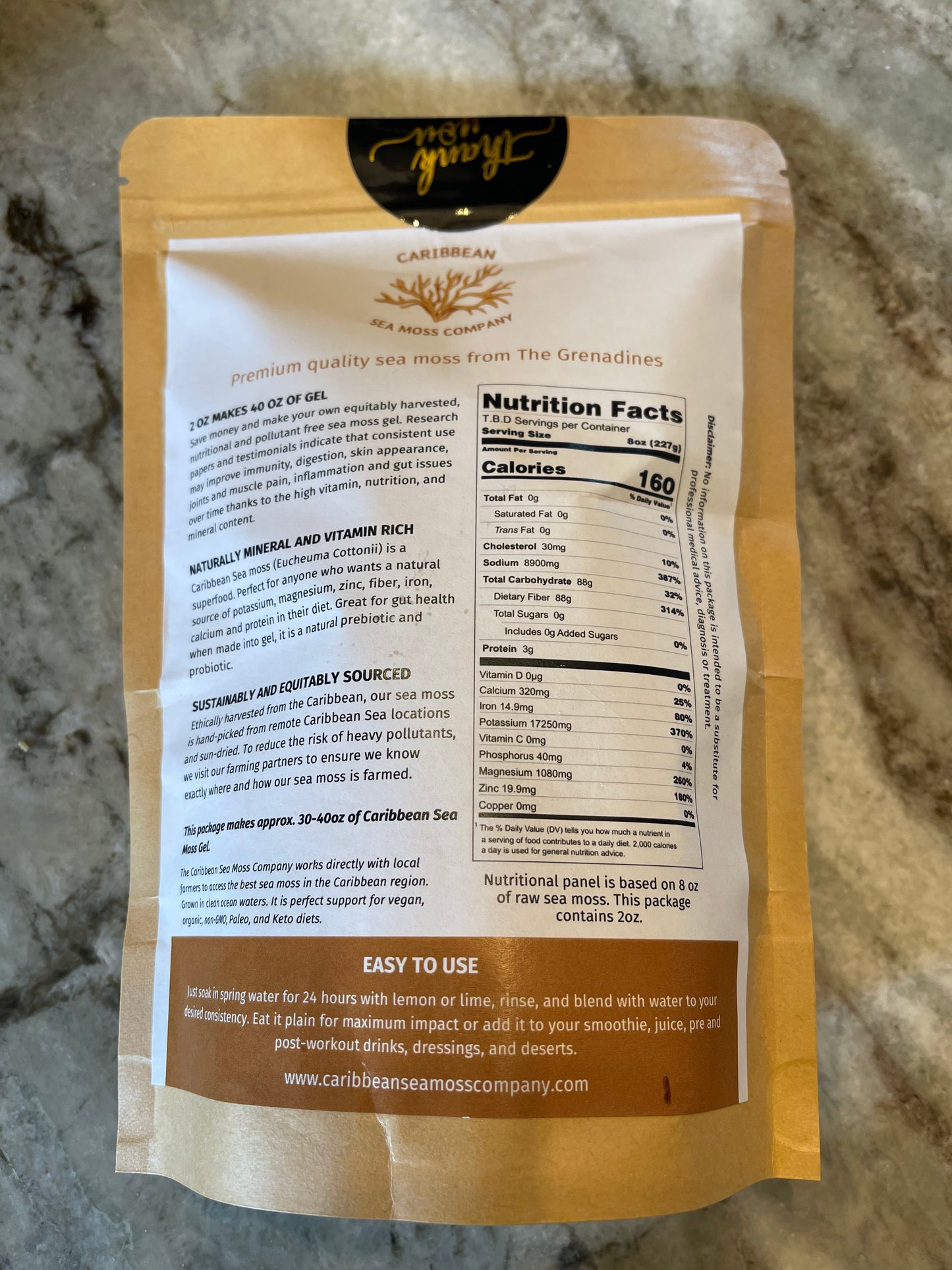Premium Raw Caribbean Sea Moss (2 oz)