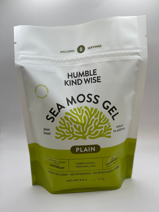 Premium Caribbean Sea Moss Gel in a freezable pouch